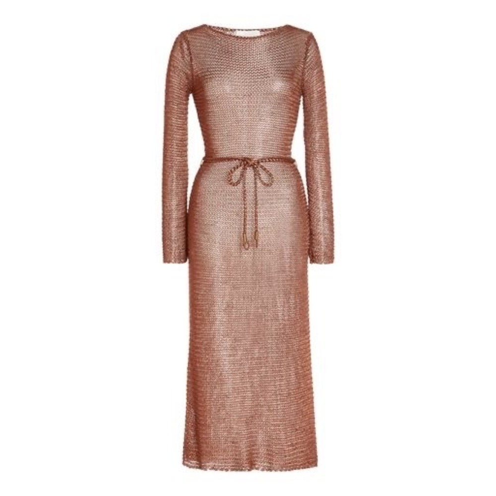 Zimmermann Anneke Metallic-Knit Midi Dress Size XS - Picture 4 of 16